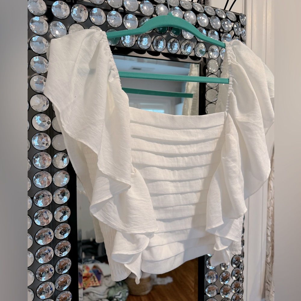 COPY - White Ruffle Top